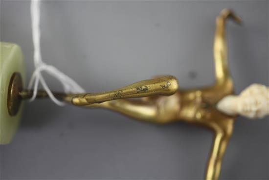 R. Loz. An Art Deco ivory and bronze figure of a dancer, height 6in.
